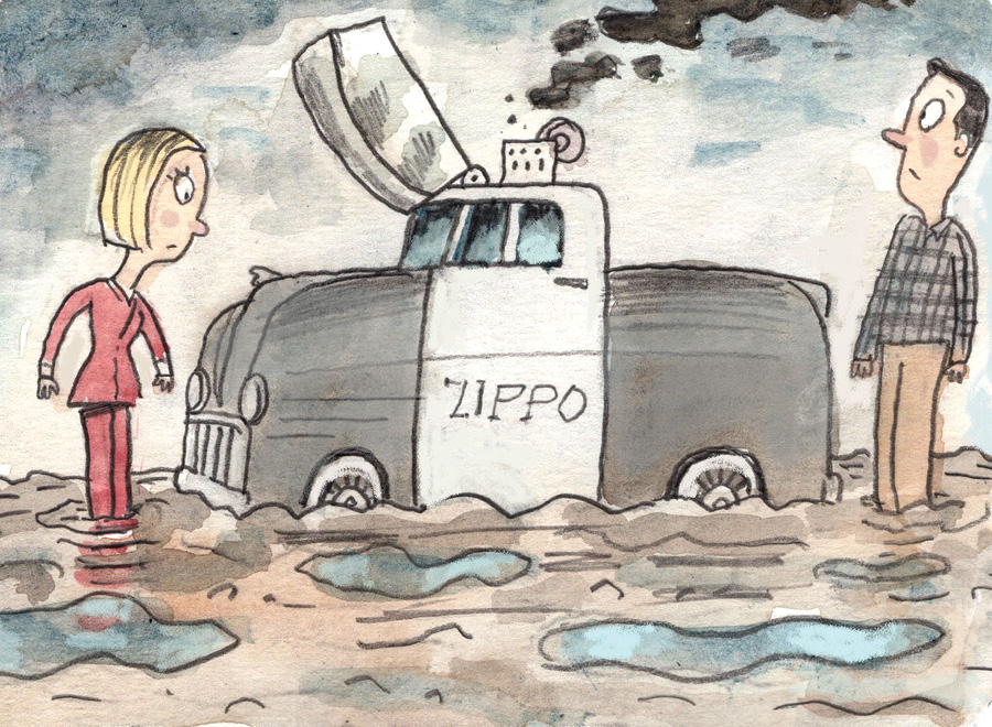 trucks stuck in mud cartoons